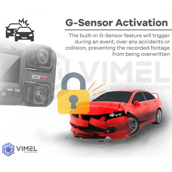 VIMEL Night Vision DUAL DASH GPS WIFI 4K Car Camera