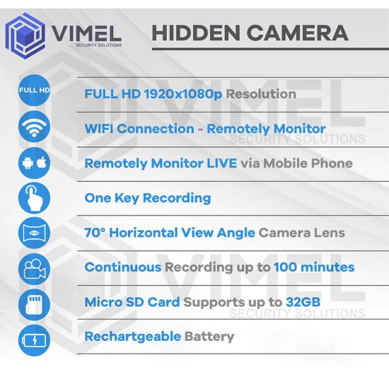 Wireless Spy Head Cap WIFI Camera Hidden Wearable Device