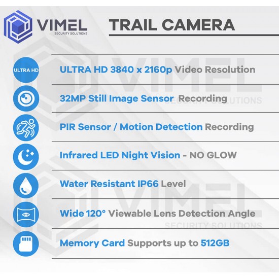 Hunting Trail Camera Ultra HD 4K 32MP Image Sensor