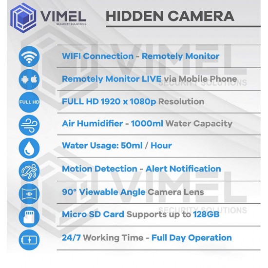 Air Humidifier Hidden Spy WIFI Camera Air Humidifier Hidden Spy WIFI Camera