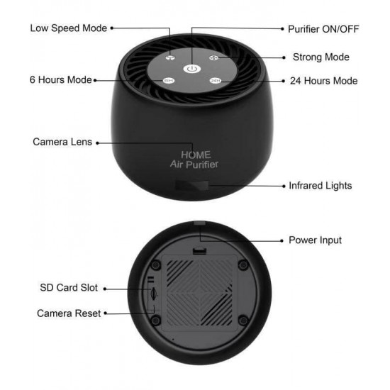 Air Purifier Spy Room Camera 