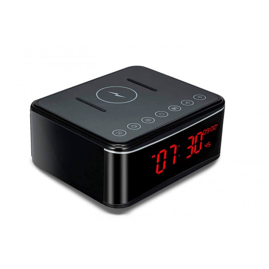 Wireless Charger WIFI Alarm Clock Spy Camera