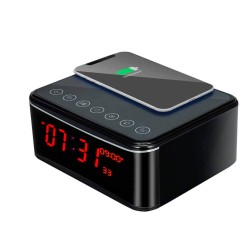 Wireless Charger WIFI Alarm Clock Spy Camera