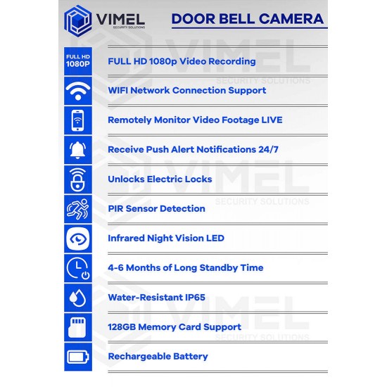 Wireless Door Bell IP Security Camera Electronic Lock 