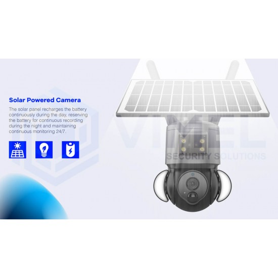 4G Solar Security Camera PTZ Alarm System
