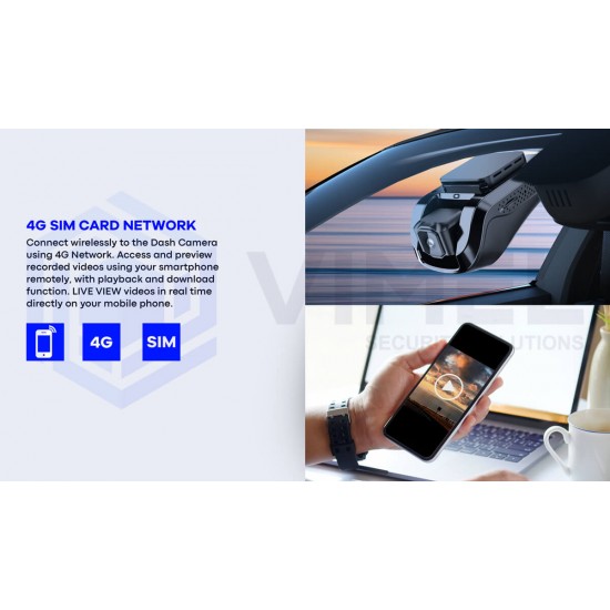 4G Hardwired Dash Camera GPS Vehicle Security Parking