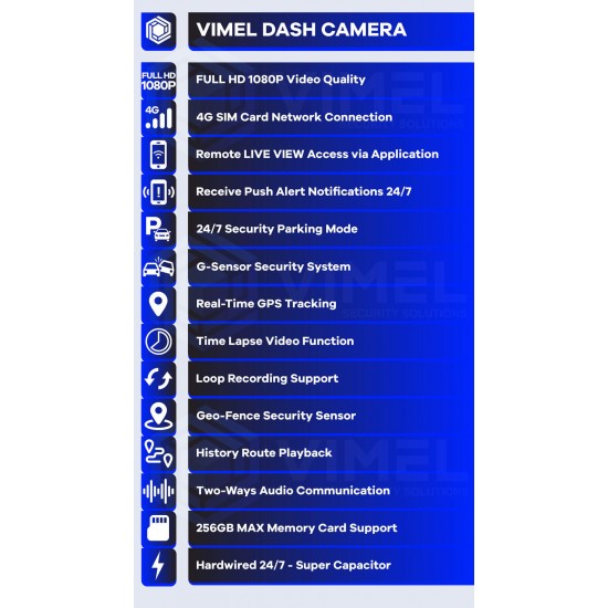 4G Security Parking Dual Dash Camera LIVE VIEW