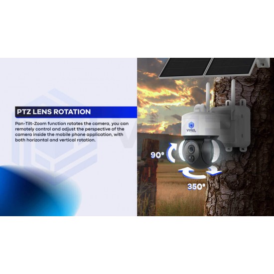 WIFI Dual Solar Security Camera 24/7 Continuous Recording 2K