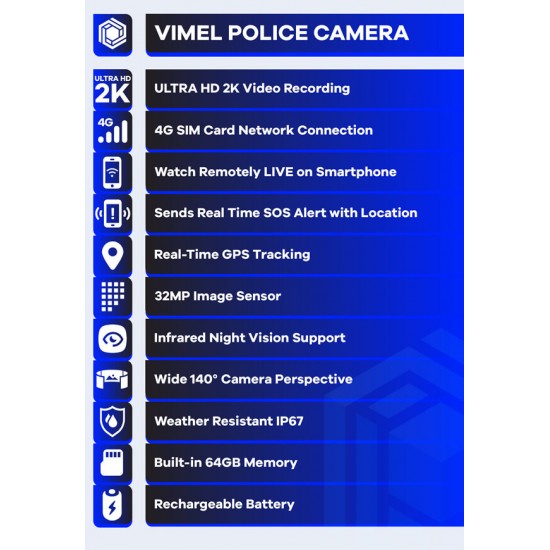 Police Body Camera 2K GPS 4G