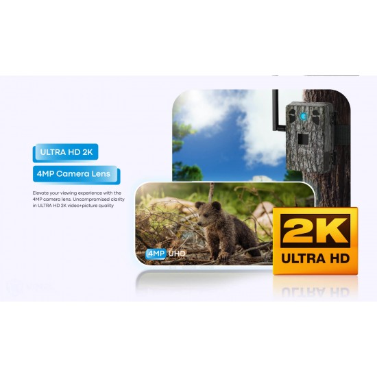 4G Trail Camera Outdoor 2K ULTRA HD