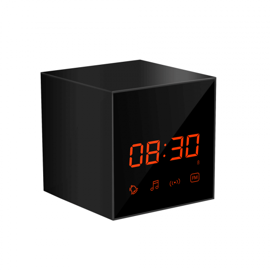 Wireless spy camera clock with speaker motion activated